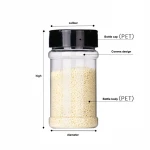 Kitchen barbecue seasoning tool 100ml plastic bottle spice herbs powders seasoning shaker jar