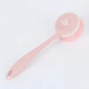 Kitchen brush for pot dishes cleaning plastic long handle round PET head scrub dish brush
