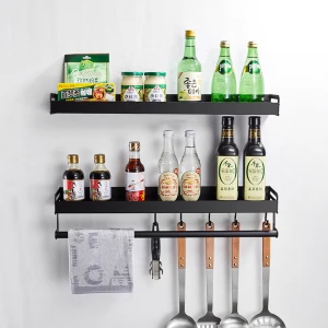 Kitchen Shelves Hole-free Wall-mounted Household Seasoning Supplies Daquan Knife Holder Hanger Multifunctional Storage Rack