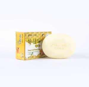 Korea cosmetic 3W CLINIC HONEY GOLD BEAUTY SOAP skin smoother Soothing exfoliating Bath Supplies K-beauty