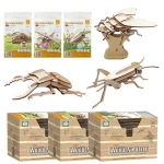 Kouyikou Cheap price  Model Laser CuttingDiy Insect DIY 3d Wooden puzzle educational toys for kids