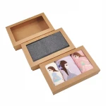 Kraft Paper Window Cover Folding Box Panties Saliva Towel Leggings Packaging Box Matte Finish Paper Box Customization