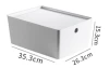 L-size 10L 1145g White Glossy Simple Container PET Storage Box Plastic with Lid