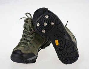 Lady Hiking Shoes Cover Ice Gripper Grip Crampons Climbing 5 Studs Silicone Ice Shoes Spikes Snow Cleats