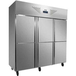 Large capacity vertical freezer commercial hotel hotel fresh keeping refrigerator 1600L six door refrigerated high body refriger
