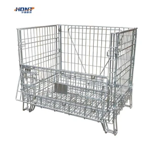 Large Steel Mesh Cages Heavy-Duty Folding Design for Auto Spare Parts