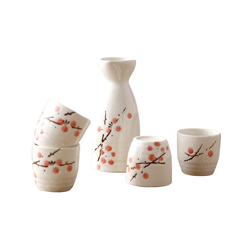 Latest Japanese style of ceramic sake cups with snowflake print