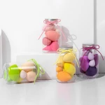 Latex free sponge Beauty makeup sponge cosmetic blender make up blending 7pcs teardrop sponge set with bottle container