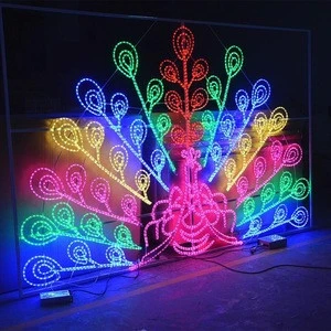 LED 2D Peacock Motif Light for holiday light