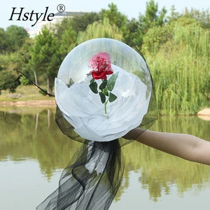 LED Light Up Bobo Balloons 22 Inches Bubble Bobo Balloon Perfect for Rose Flower Decorations Wedding Engaged Party Favor