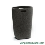 Light Grey Felt Laundry Basket Bag