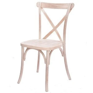 Limewash Cross Back Chair Stacking Wedding Event Wood Dining Chair