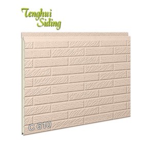 Low Cost Prefabricated Structural Tiling Embossing Coating PU Foam Sandwich Insulated Exterior Wall