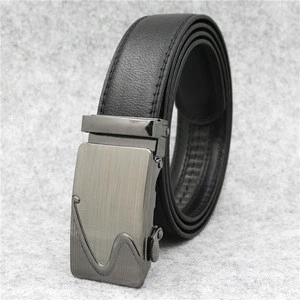 LQBelt Factory Men&#39;s Automatic Buckle Belt PU Belts Wholesale Ratchet Belt For Men Iron Buckles More Designs Stock