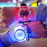 Luminous Watch women LED digital watch men waterproof 30m Colorful glow  with silicone strap flashing watch