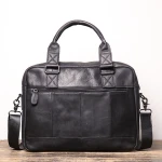 Luojia leather briefcase for men cowhide black business bags & case
