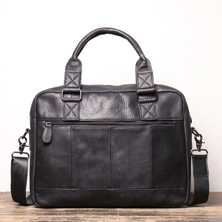 Luojia leather briefcase for men cowhide black business bags &amp; case