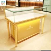 Luxury Custom Logo Tempered Glass Jewelry Store Showcase Cabinet Display Counter With Led Lighting