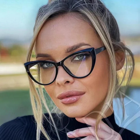 Luxury Glasses Fashion Insert Core Optical Glasses High Quality Cat Eye Retro Eyewear Blue Light Glasses Eyeglasses Frame