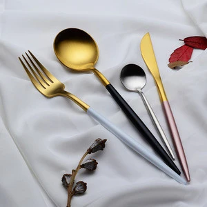 Luxury Gold Plated Cutlery,Wedding Gold Flatware,Matt Gold Plated Cutlery