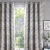 Import Luxury Ready Made Grey Jacquard  Floral Pattern Window Curtain Panel for The Living Room With Grommets from China
