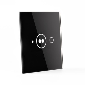 Luxury Smart Black Tempered Glass Touch Switch Faceplate For Hotel