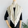 Macrame Printed  90*90cm 14mm silk twill 100% silk Satin scarf