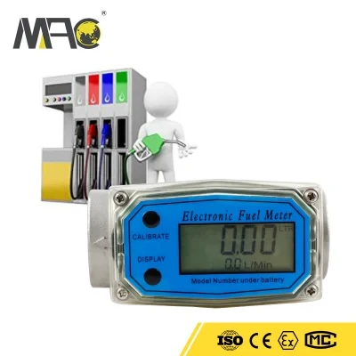 Macsensor Stock 3-30 Gpm, 1-Inch Fnpt Inlet/Outlet, 0.75-Inch Reducer Bushings, ± 5% Accuracy Aluminum Turbine Fuel Flowmeter