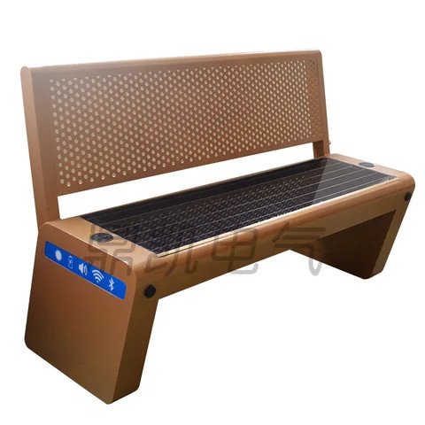 Manufacturer Solar Outdoor Bench with advertising emergency help and mobile phone charging garden patio benches