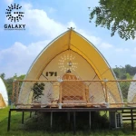 Manufacturer Steel Frame Luxury Yurt Tent Hotel Glamping Outdoor Living Resort Large Metal Safari Tent for Sale