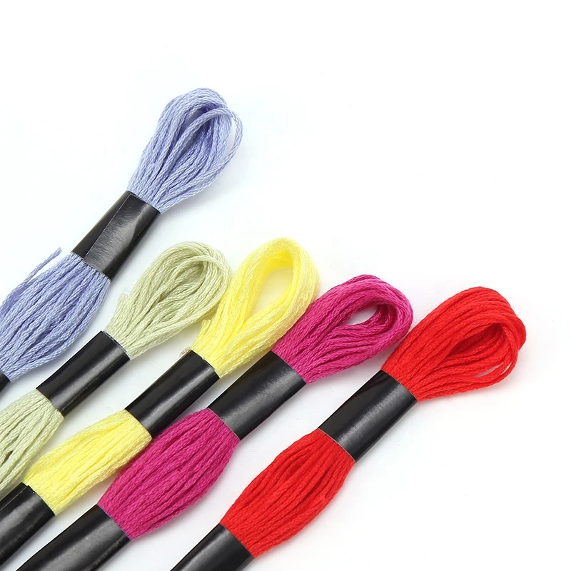 Manufacturers supply handmade cotton thread 50 color cross stitch thread