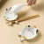 Import Matte Black With Bow Marble Effect Porcelain Looking White And Gold In Colour Home Basics Tray Kitchen Holder Ceramic Spoon Rest from China