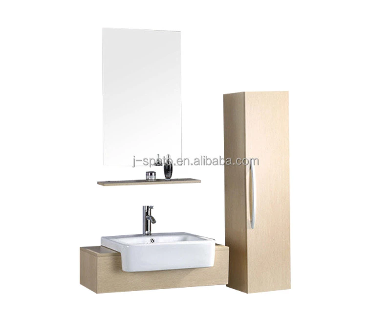 MDF bathroom mirror cabinet with two sinks from Zhejiang