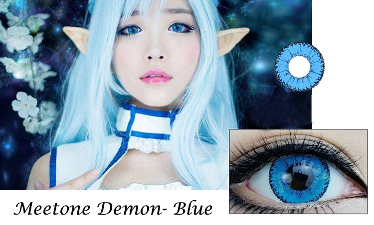 Meetone Demon 6 colors halloween anime  hollywood luxury cosplay color contact lenses