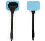 Microfiber Auto Window Cleaner Long Handle Car Wash Brush Dust Car Care Windshield Shine Towel Handy Washable Car Cleaning Tool