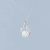 minimalist fresh water pearl 925 silver necklace japan lady