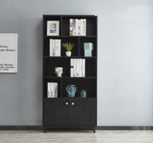 Minimalist modern solid wooden storage bookcase display bookshelf