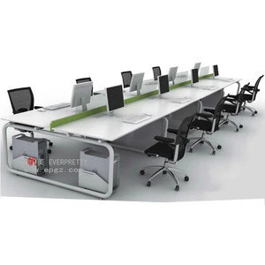 Modern call center workstation, linear workstations layout, aluminum office cubicle workstation