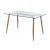 Import Modern dining room furniture toughened glass table Metal transfering legs dining table set from China