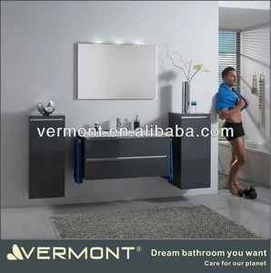 Modern High Glossy Solid Wood Bathroom Vanity MDF Cabinets