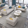 Modern light luxury leather sofa American style combination three-person villa living room leather art sofa