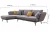 Import Modern living room furniture Big size fabric sofa with chaise lounge from China