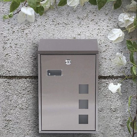 Modern Stainless Steel Mailbox Outdoor Wall Mounted Post Drop Box
