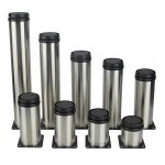 Modern Straight Tube Hardware Furniture Parts Brushed Chrome Adjustable Bed Legs