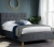 Import Modern style bedroom furniture king queen size adult black velvet upholstered bed from China