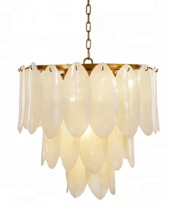modern style fresh leaf ceiling glass lamps chandelier