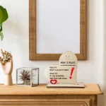 MOMS RULES Wooden Plaque Modern Wood Engraved Heart Plaque Mothers Day Thanksgiving Gift