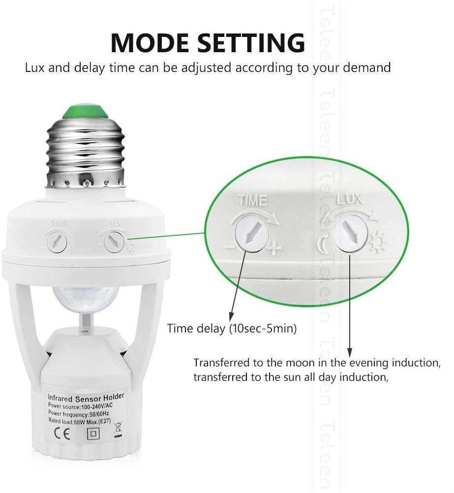 Motion Sensor Light Socket/Infrared Sensor Holder Switch/LED lamp Base Holder