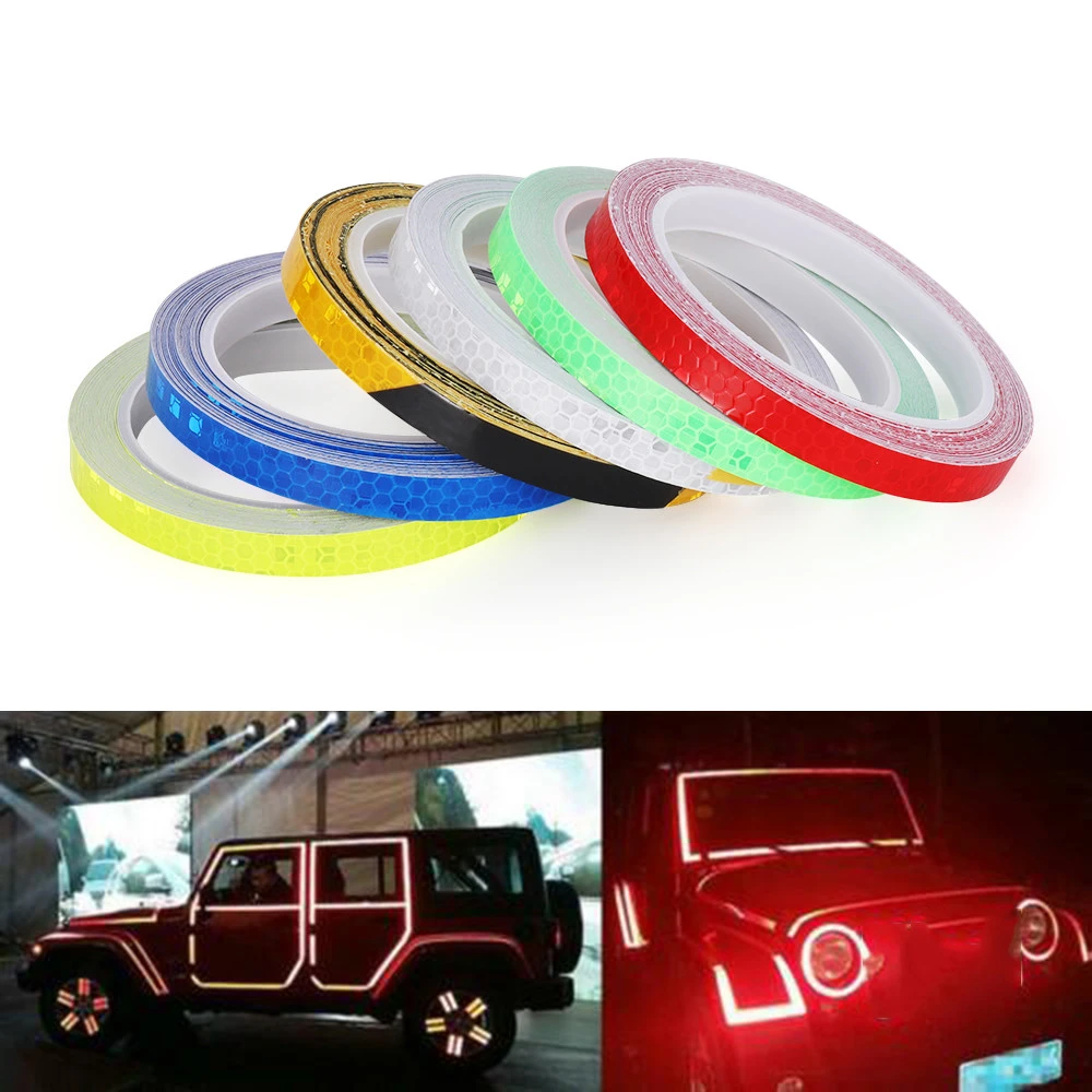 Motorcycle Rim Tape Reflective Wheel Stickers Decals Car Warning Stickers Motorbike Styling Decor Tool Accessories