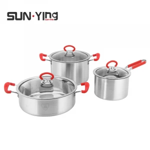 Multifunction 3PCS cooking pot Stainless Steel 430 Cookware Set longevity pot non stick soup & stock pots tableware kitchenware